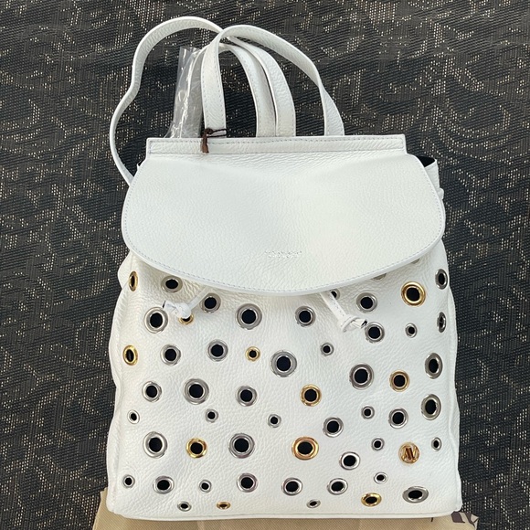 Anna Virgili White Leather Backpack - Picture 11 of 12